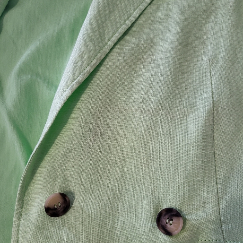 We The Free Bright Young Things Linen Blazer Vest Lime Green Sleeveless Size M - Picture 5 of 10
